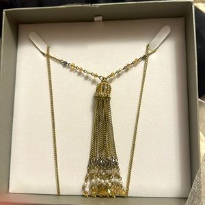 cake by Ali Khan Gold-Tone Crown Tassel Necklace